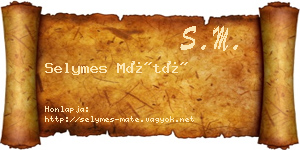 Selymes Máté névjegykártya